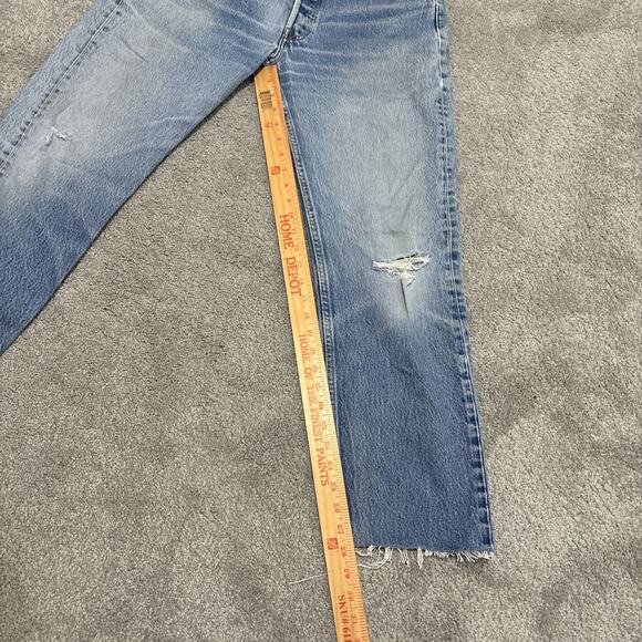 Vintage Levis 501 XX Jeans 34x34 Men Blue Button Fly Made in USA 90s Distressed - Picture 8 of 9